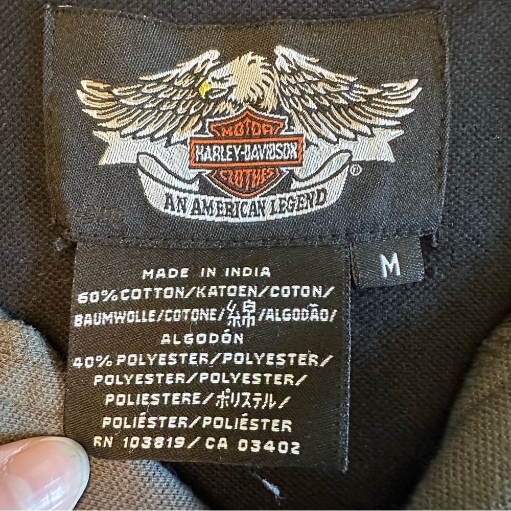 Harley Davidson Motorcycles Men’s Gray & Black Polo Shirt Size Medium - Picture 8 of 10